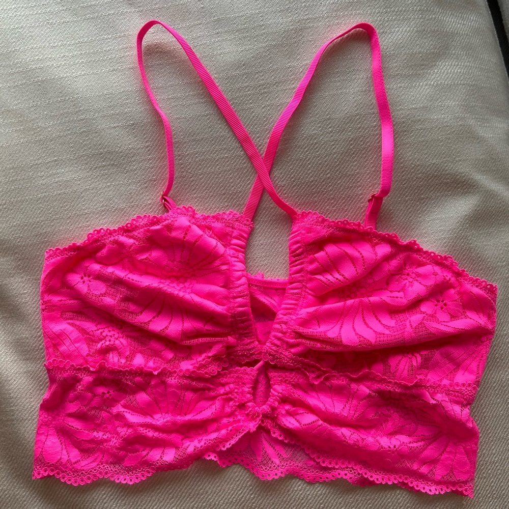 Aerie Hibiscus Lace Halter Bralette